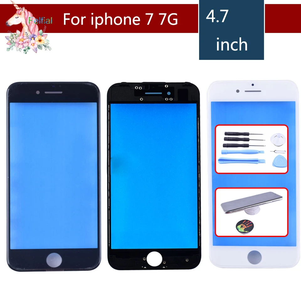 Для iPhone 7 7G сенсорный экран дигитайзер объектив Переднее стекло ЖК панель с