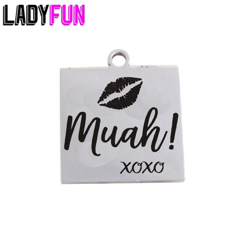 Charm Muah XOXO из нержавеющей стали для самостоятельного изготовления ювелирных