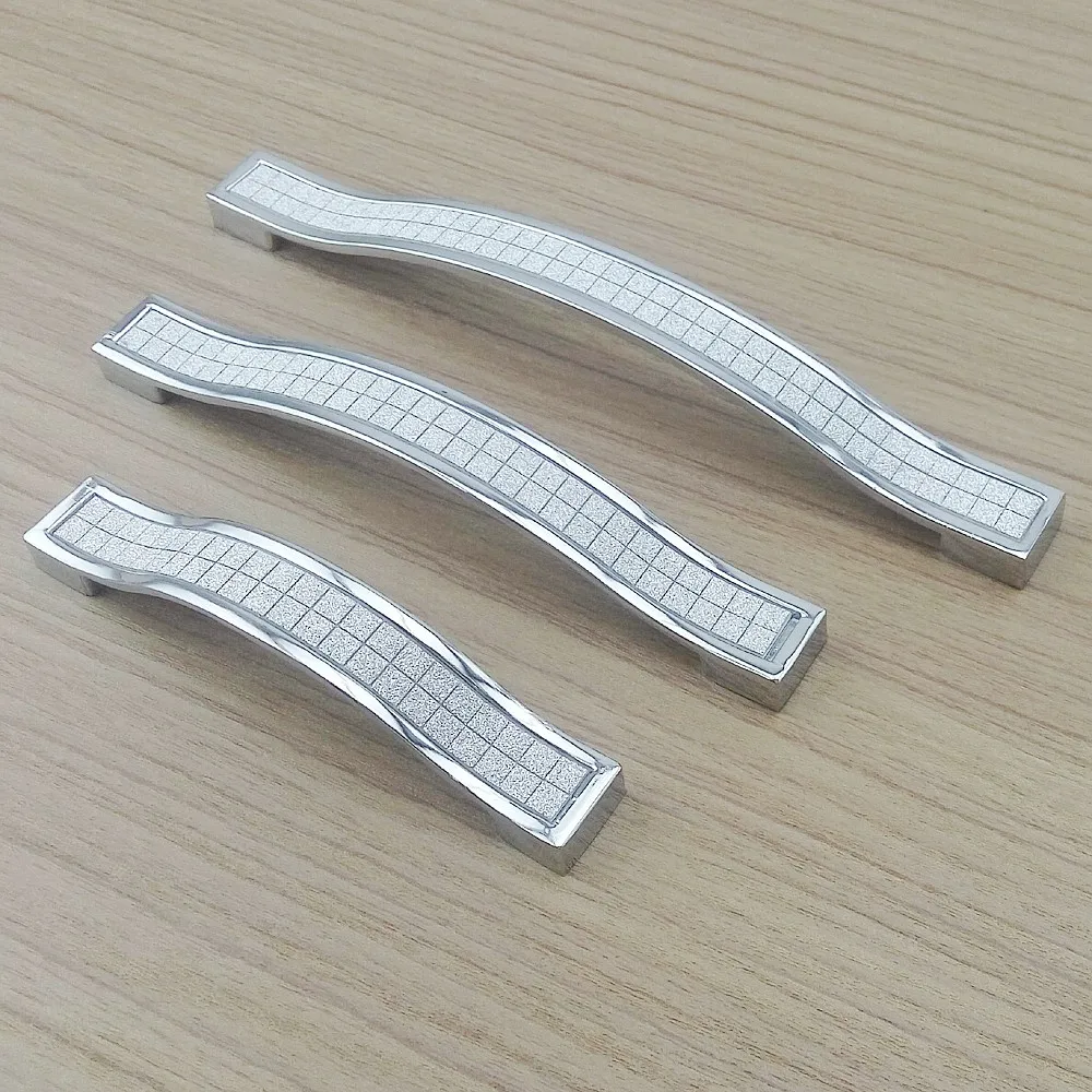 Современная Серебристая мебель аппаратная ручка кухонный ящик для шкафов шкафа