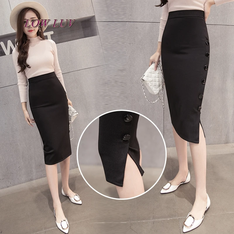 Женская Юбка миди с разрезом 2 цвета|midi skirt|fashion pencil skirtpencil skirt |