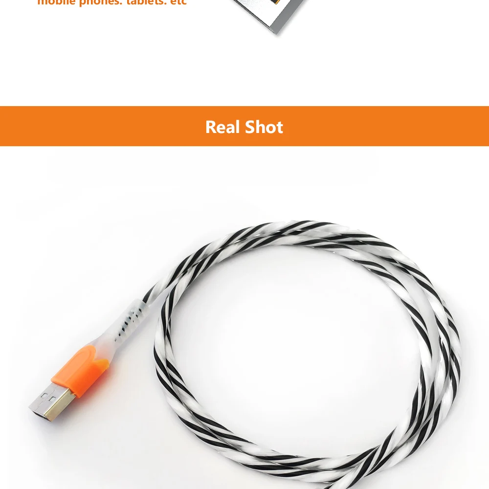 1 м Быстрая зарядка usb-кабель светящийся кабель для передачи данных MicoType C зарядное устройство Шнур для iPhone X XS MAX XR 8 7 6s Plus 5 кабели для мобильных телефонов