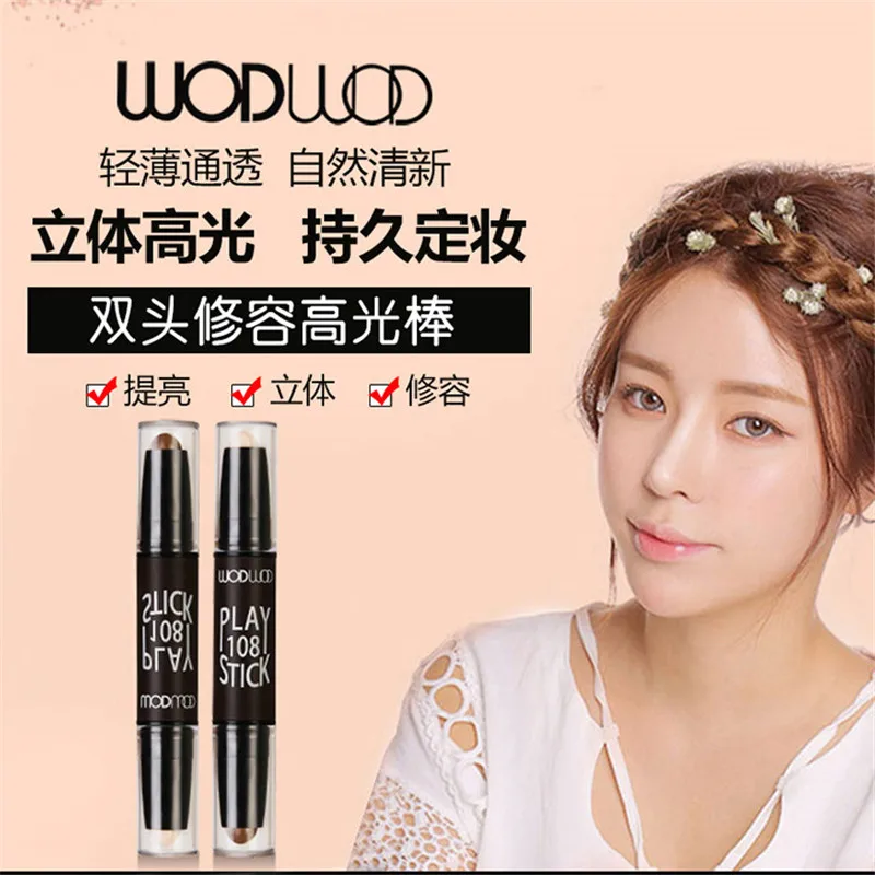 Двусторонняя 2 in1 Контур Стик Лица Фонд Макияж Натуральный Крем Корректор