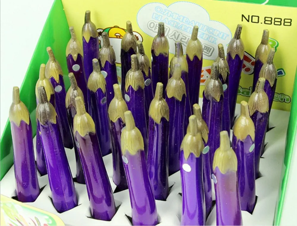 Корейская шариковая ручка с баклажанами креативный роллер Канцелярский