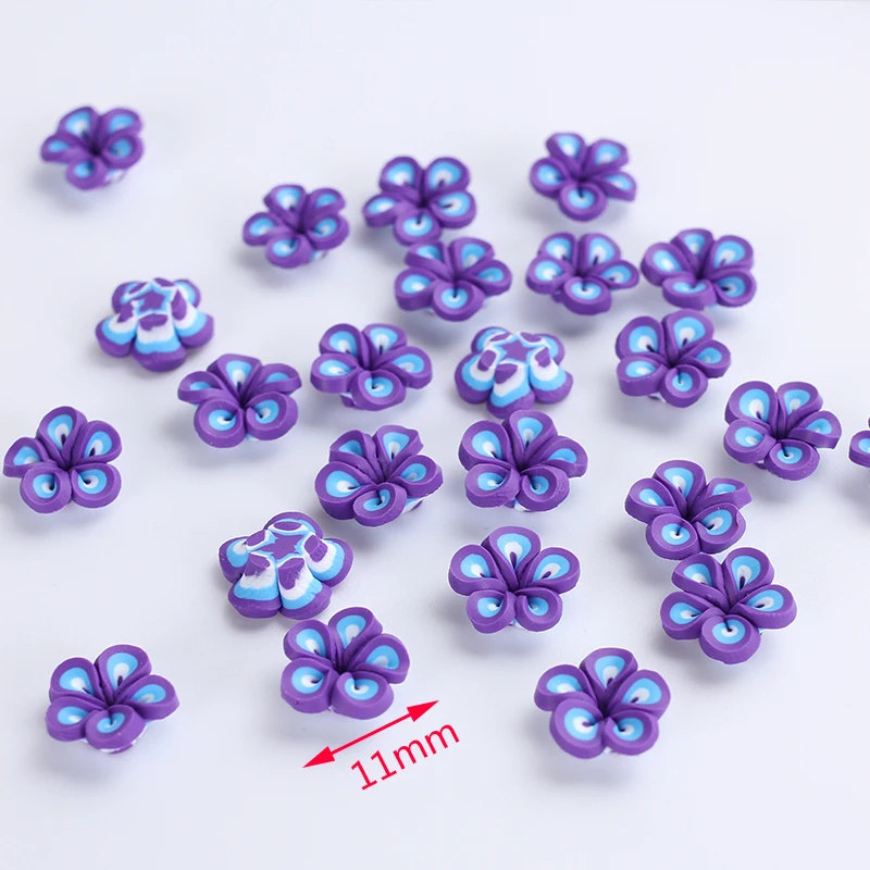 100pc/lot 11mm Small lovely Cute Flatback Polymer Clay Flower Beads For Crafts Scrapbook Diy Decoration Jewelry Making Materials | Украшения