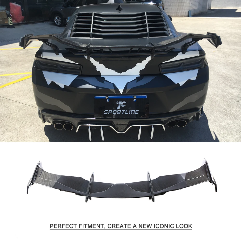 Задний спойлер для багажника Chevrolet Camaro Coupe 2016 2017 2018 из углеродного волокна обычная