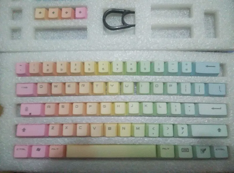 Механические клавиши клавиатуры PBT keycap TKL 87 key Rainbow ANSI игровая клавиатура keycaps