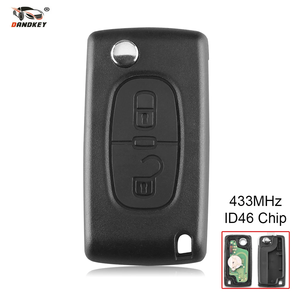 Автомобильный флип ключ DANDKEY ce536 VA2/hu83 2B PCF7941 ID46 433 МГц для Citroen C2 C5 C3 C4 C6 C8 Peugeot 307 308 107