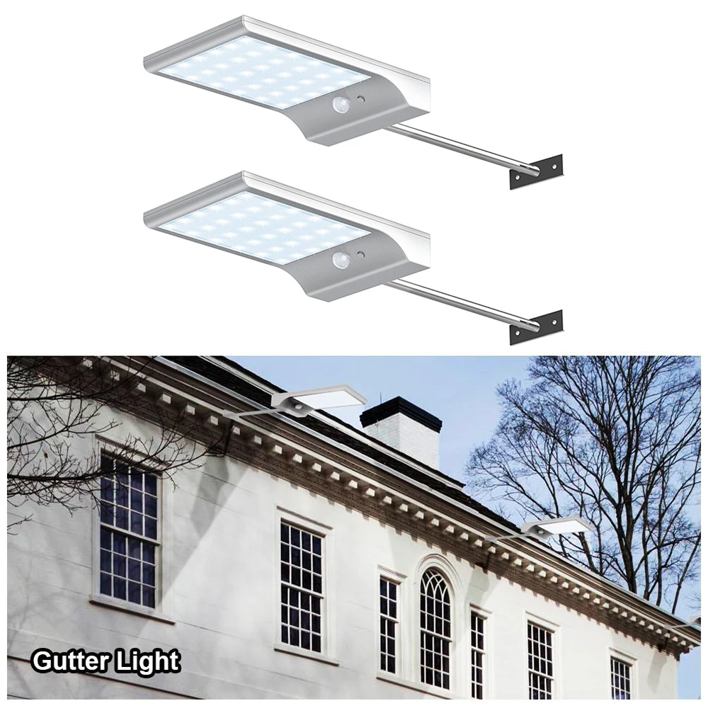 Наружные уличные водонепроницаемые Настенные светильники 450lm 48 LED Солнечная