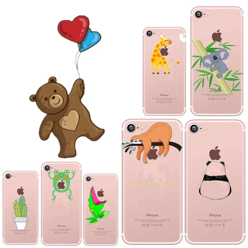 Мягкий чехол из ТПУ с мультяшным медведем для iPhone 6 S E 5 7 8 plus силиконовый Xs X задняя