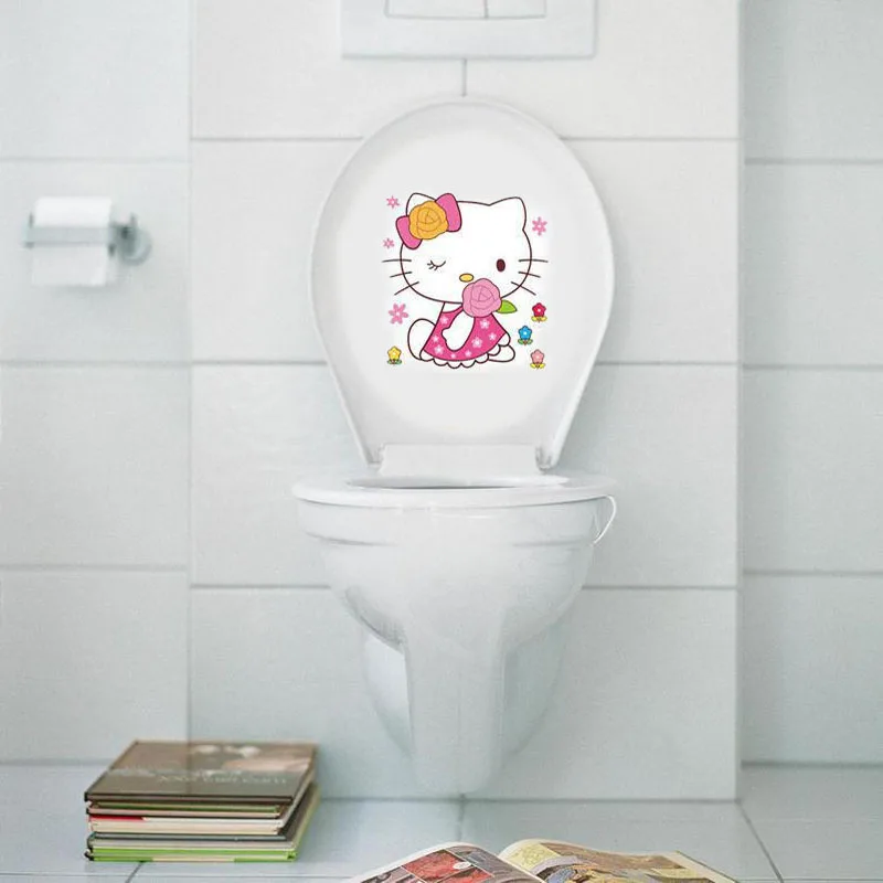 Hello Kitty туалет Ванная комната Водонепроницаемый декоративные украшения дома