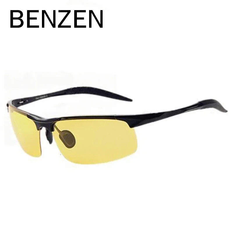 BENZEN очки ночного видения мужские желтые линзы из сплава для вождения с чехлом