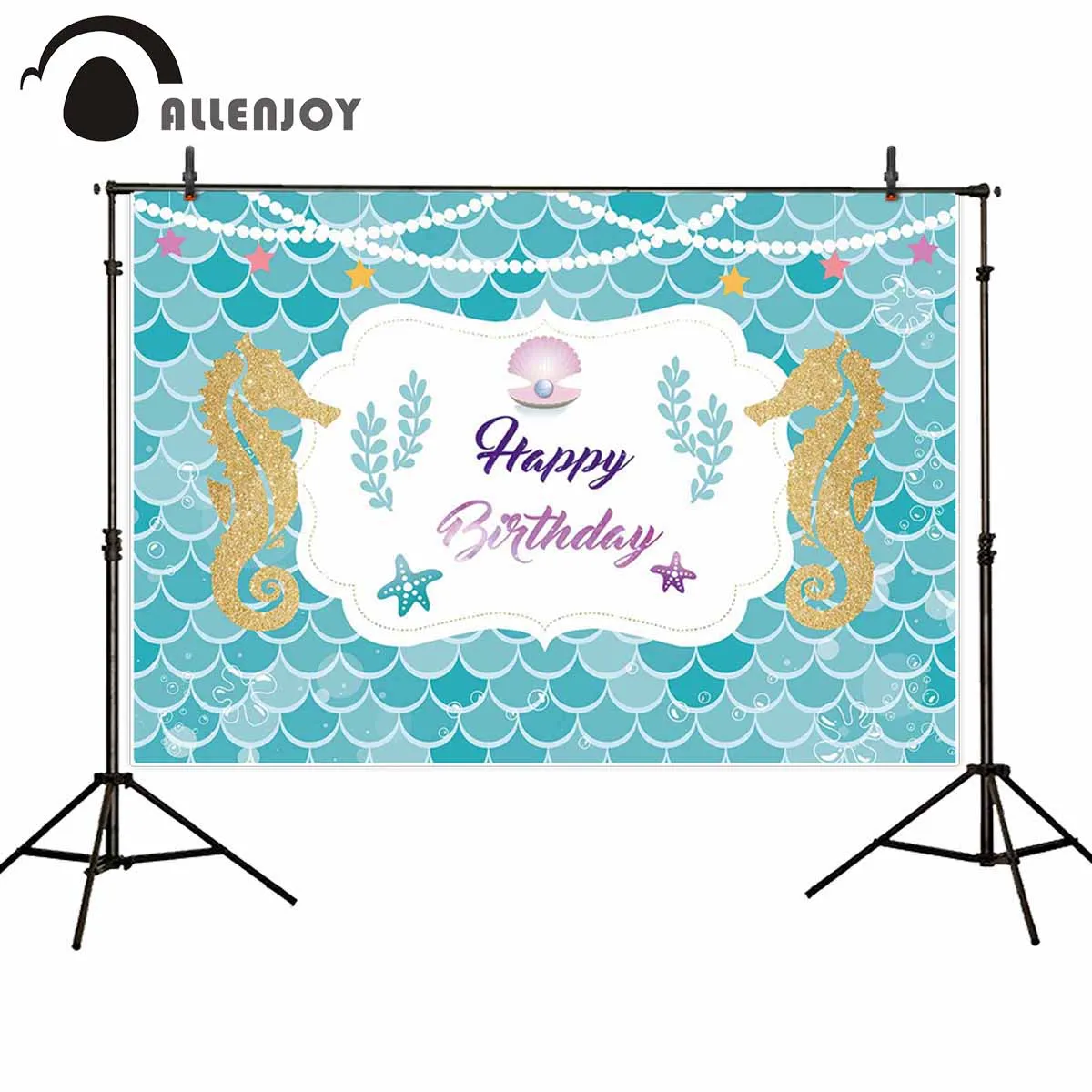 Allenjoy фотографический фон голубая рыба весы Золотой морской лошадь ребенок день