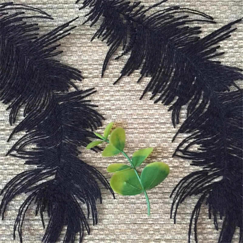 Delicate 3Yards Ivory Black Fabric Feather Venise Venice Lace Trim Sewing Craft 130cm LC0005 | Дом и сад