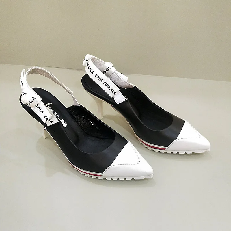 Heel 8cm Г., женские босоножки с закрытым носком женская обувь для учащихся на высоком каблуке с ремешком на щиколотке пикантные туфли с острым носком г., летняя обувь для девочек - Цвет: Heel 8cm