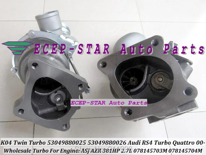 Новинка модель K04 Twin Turbo 53049880025 53049880026 53049700025 фотолампа для Audi RS4 53049700026 ASJ AZR 381HP 2000