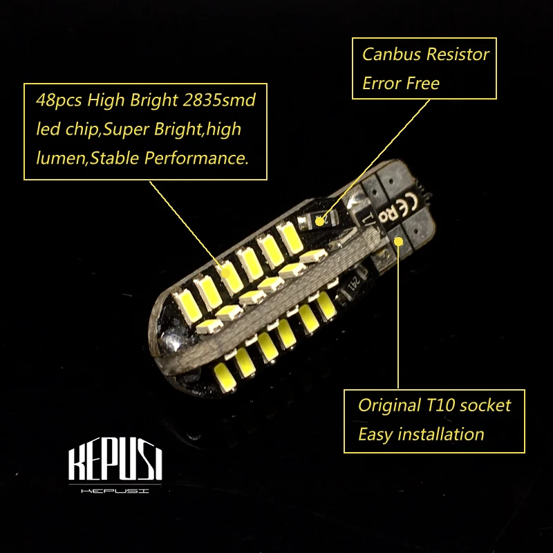 2 шт. автомобисветильник светодиодсветодиодный лампы Canbus T10 48 SMD 3014 W5W | Автомобили