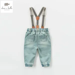 DB4616 dave bella весенние штаны для мальчиков и девочек, детские джинсовые брюки для мальчиков, синие джинсовые брюки