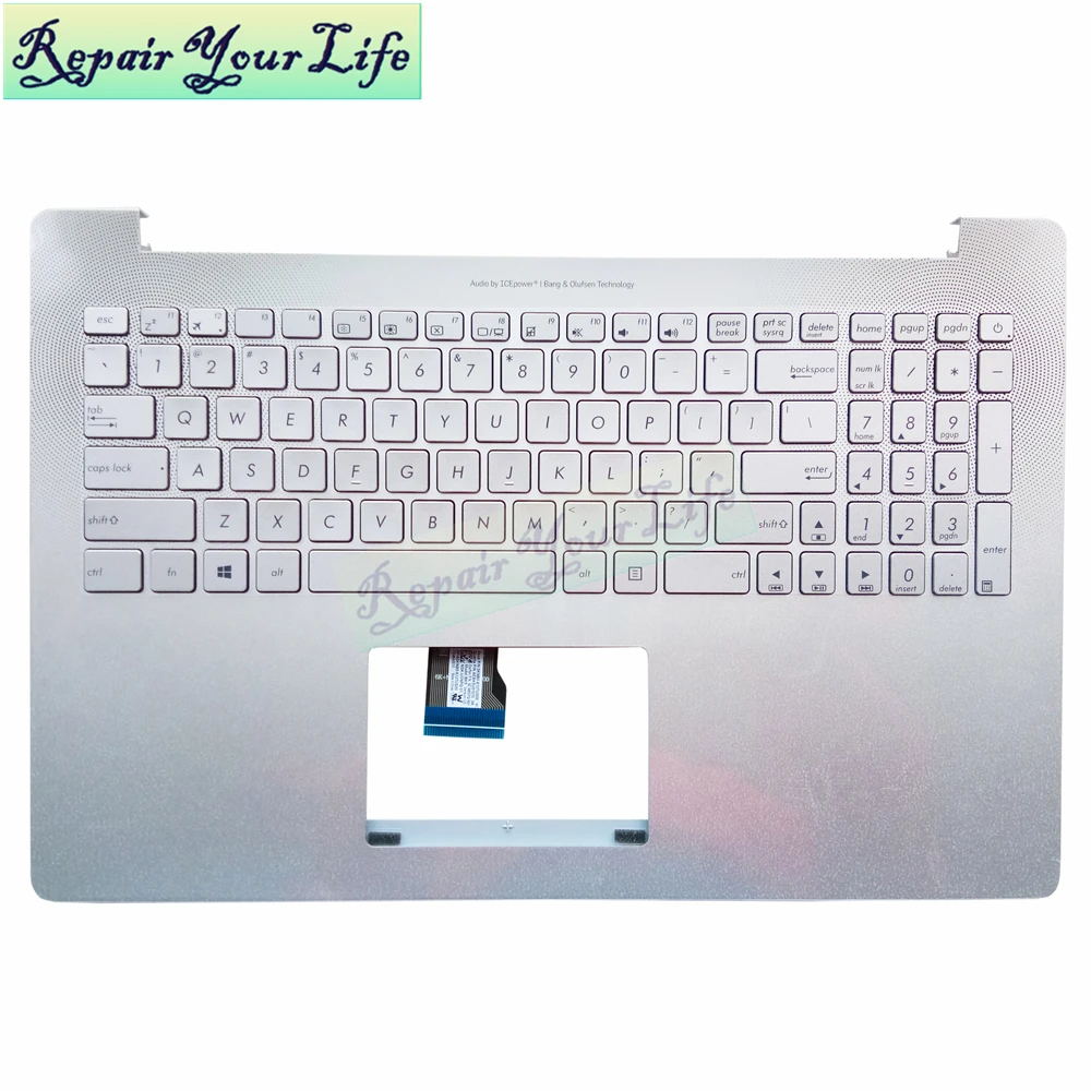 Клавиатура для ноутбука asus N501 N501JW N501V N501VW US palmrest клавиатура Серебряная новая