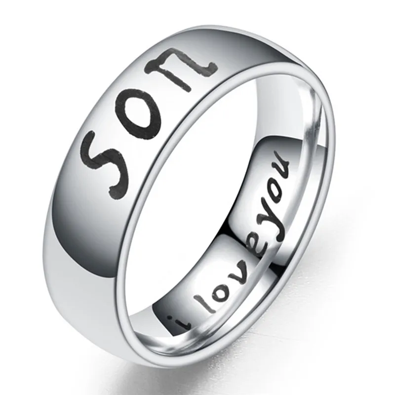 Pinksee новое простое модное кольцо из титановой стали для мамы папы дочери палец Я