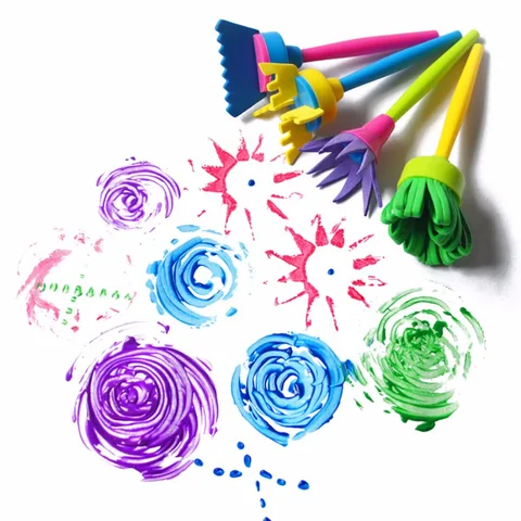 4 шт./компл. инструменты для рисования своими руками, рисование игрушек, цветочный штамп, губка, кисть для детей