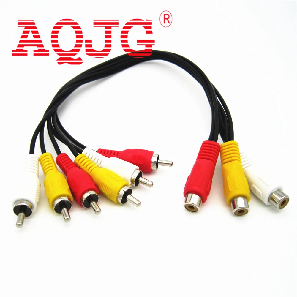 3 RCA разъем мама к 6 штекер сплиттер Аудио Видео AV адаптер кабель для ТВ приставки