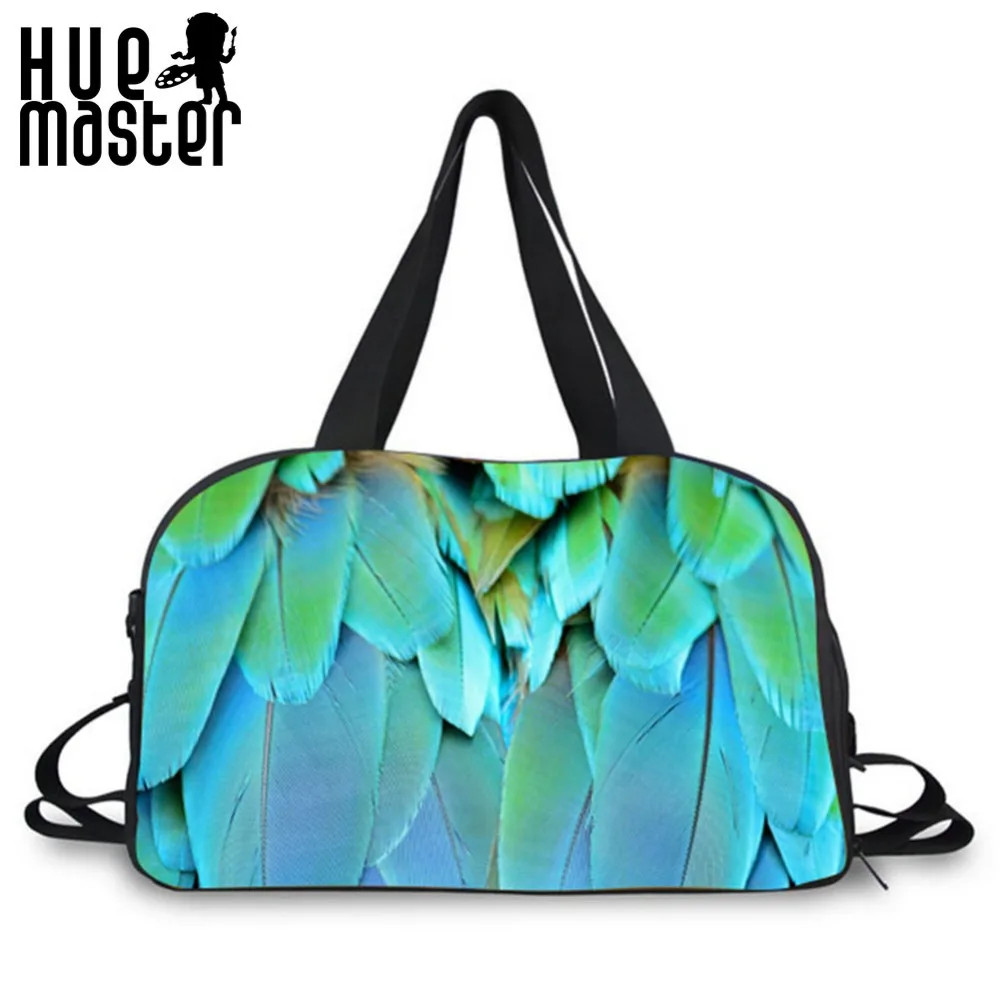 Дизайнерская вместительная спортивная сумка с узором в виде попугаев дорожные