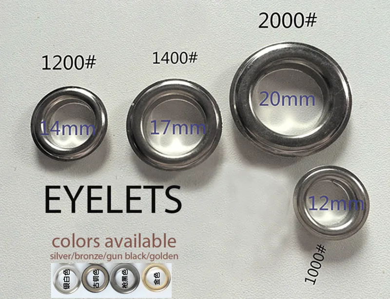 

Copper DIY garment eyelets with washers 4 colors 12 14 17 20mm choice scrapbooking eyelets mix for garment or bags 100sets/lot