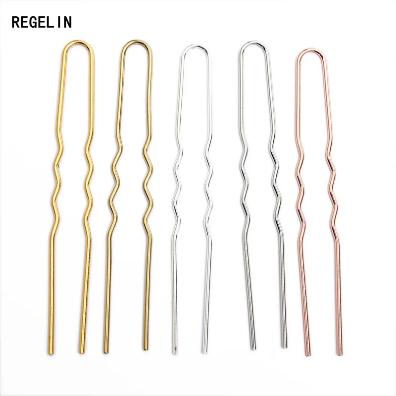 Hair Sticks U Shape Hair Pins Blank Base Setting For Women Jewelry Bulks 50pcs/lot