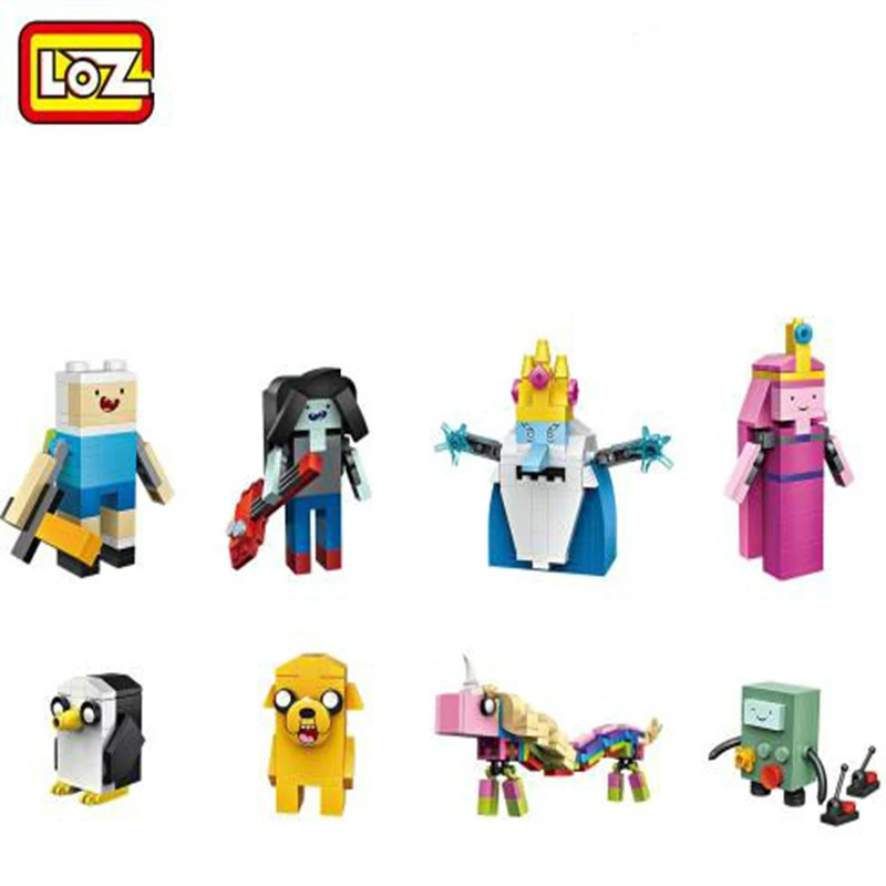 LoZ блоки с изображением Финна из Adventure Time Jake Ice King Gunter строительные кирпичи фигурка