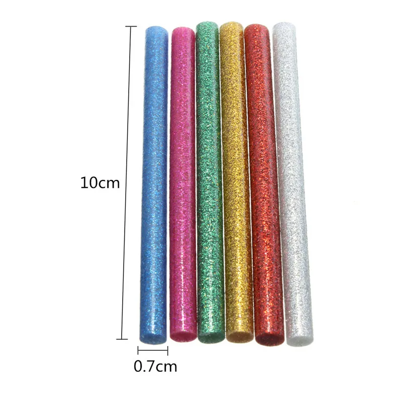 

JimBon 10Pcs 7x100mm Colorfuls Glitter Hot Melt Glue Sticks For 7mm Glue Gun Craft Album Repair Accessories Adhesive