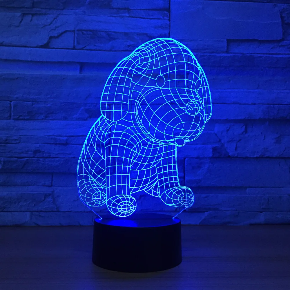 

Carton Lovely Dog 3D Light LED Table Lamp Optical Illusion Night Colorful Bedroom Mood Lamp Friends Birthday Gift Drop Shipping
