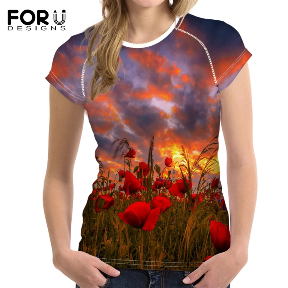Модные женские футболки FORUDESIGNS крутые дышащие с коротким рукавом и красивым