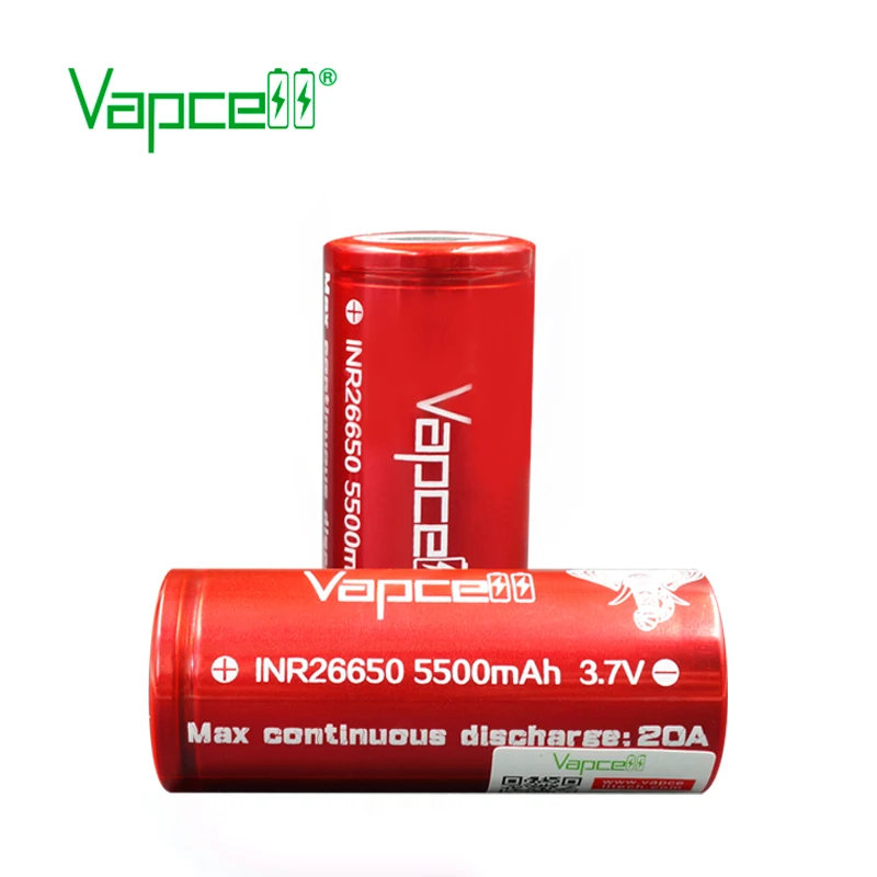 2 шт. Новый Vapcell 26650 5500 мАч 20A литий-ионная батарея 3 7 в перезаряжаемая для