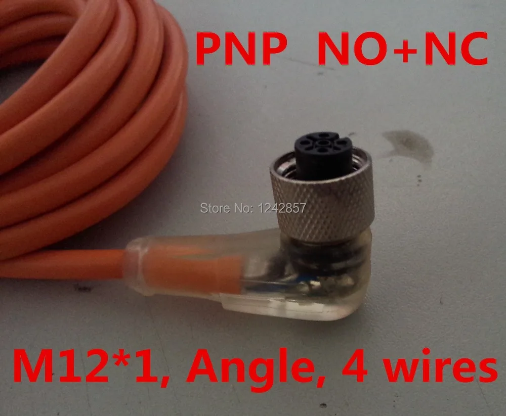 Бесплатная доставка, M12 * 1, 4 провода PNP NO + NC женский прямой разъем датчика/Женский Соединительный соединитель со светодиодной подсветкой