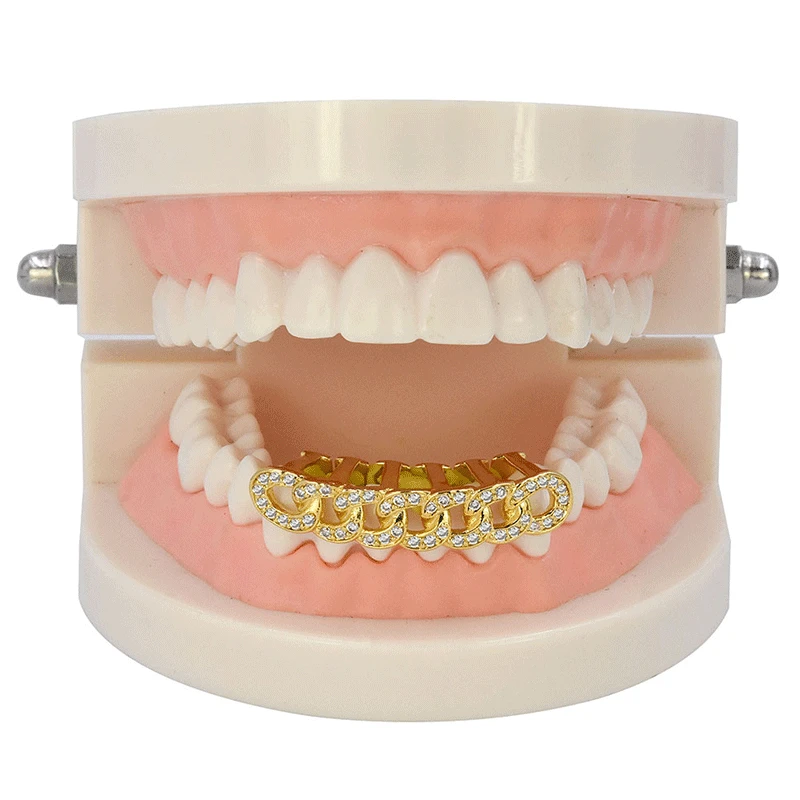 Ледяной зуб Grillz нижний вампир половина Fang гриль хип хоп стоматологический