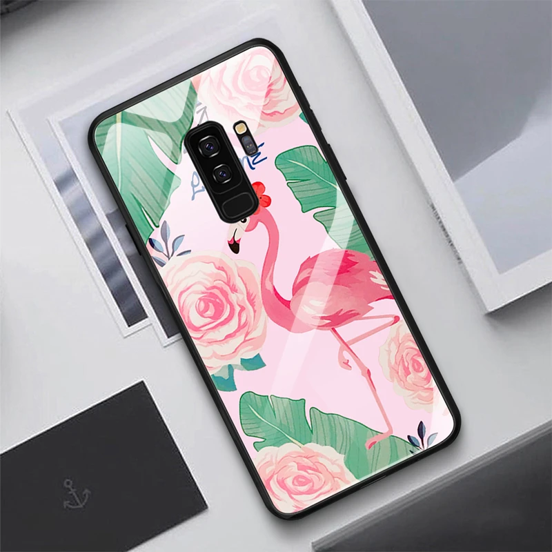 Чехол для телефона для samsung Galaxy S9 S8 Plus Note 8 9 10 Pro Глянцевая Мультфильм Стекло Крышка для samsung A7 S10 S10e A50 A30 A70 A20