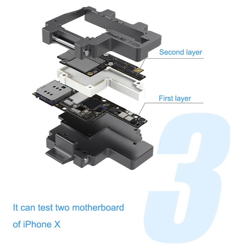 QIANLI iPhone X PCB Материнская плата iSocket Jig Test приспособление логическая
