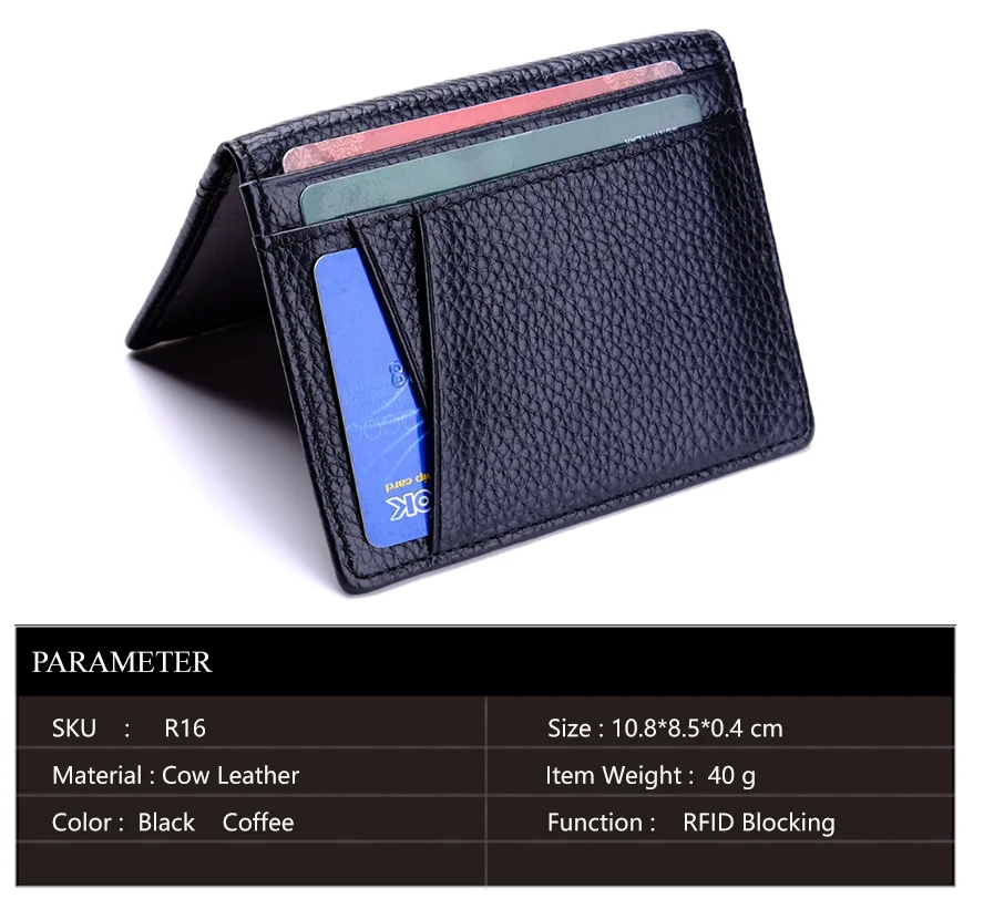 Горячая Распродажа брендовый RFID держатель для карт мужской из натуральной кожи Бизнес ID кредитный держатель для карт супер тонкий RFID блокирующий мужской кошелек R16