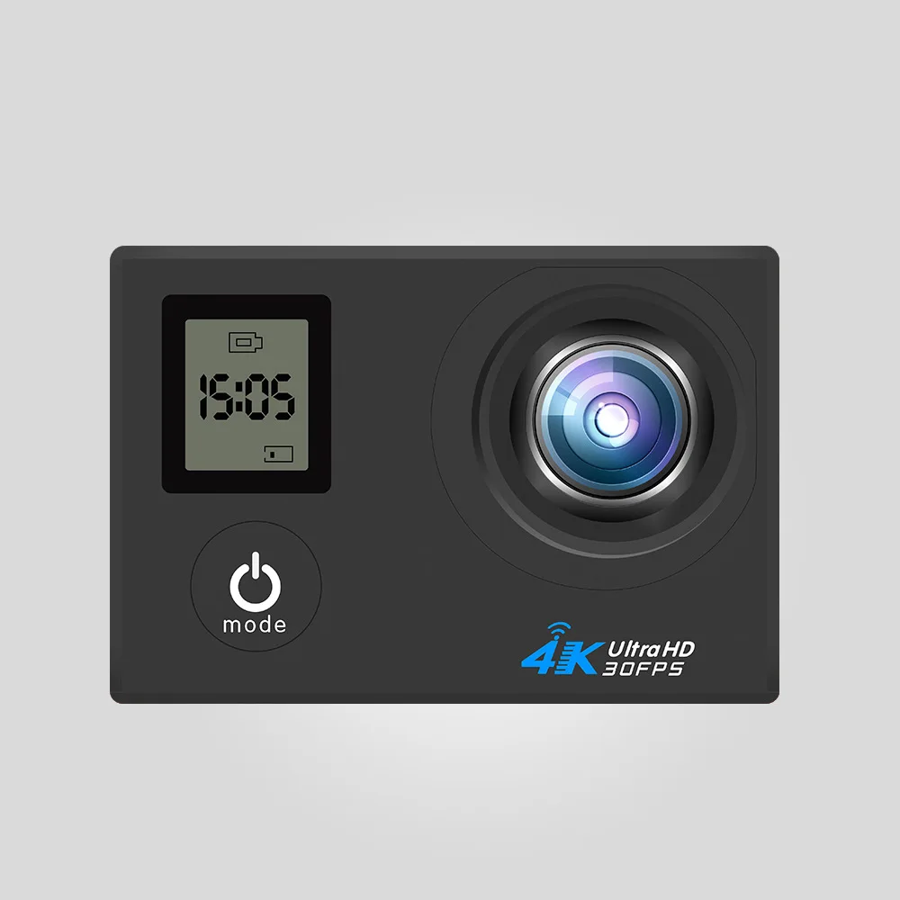 Ультра HD 4K экшн-камера Wifi 1080P 16 МП двойной экран 170D Go Водонепроницаемая профессиональная камера 4K Спортивная камера Мини Dvr+ пульт дистанционного управления - Цвет: Черный