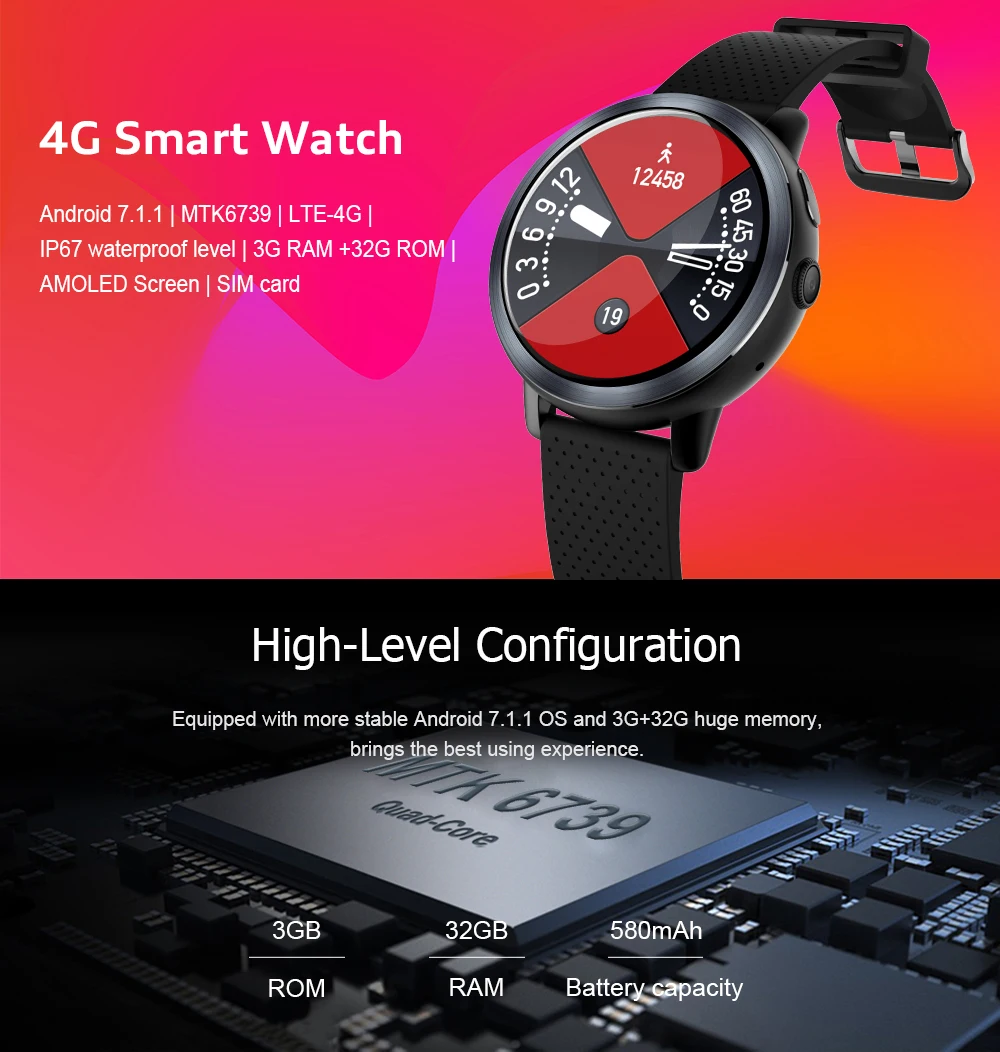 Finow Z29 mart Часы Android 7,1 Ram3GB Rom32GB MTK6739 relogio Smartwatch gps reloj часы inteligente Смарт OLED часы для мужчин