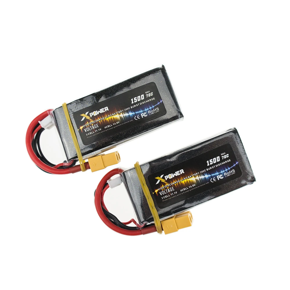 1 2 3 шт./лот 11 В 1500 мАч 70C Lipo батареи Xpower XT60/T разъем для радиоуправляемого