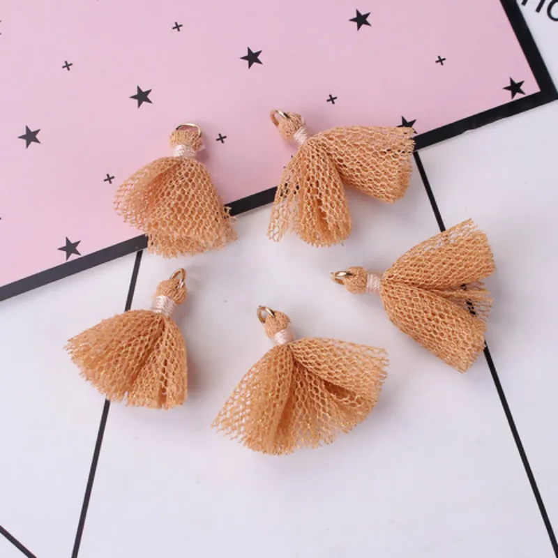 Doreen Box полиэфирная цветная кисточка золотого цвета Mauve W/Jump Ring Подвеска DIY