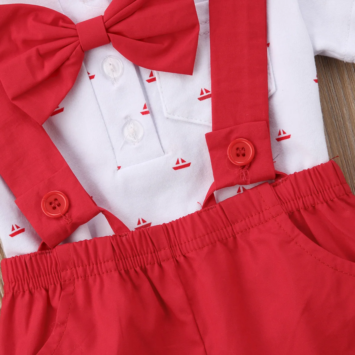 Комбинезон Emmababy для новорожденных мальчиков и девочек боди с бантом короткими