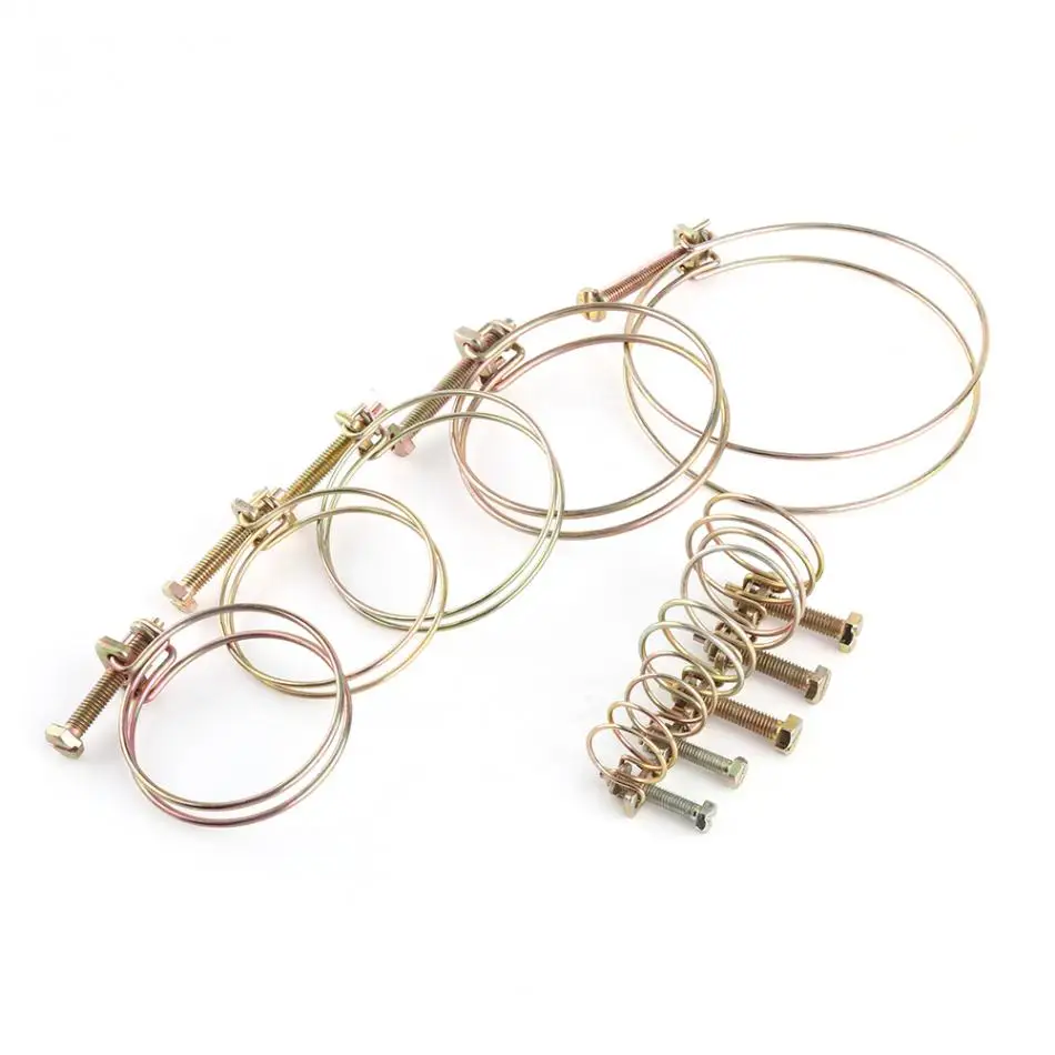 10 шт./лот Зажимы для шлангов регулируемые с двойным проводом зажим труб крепление