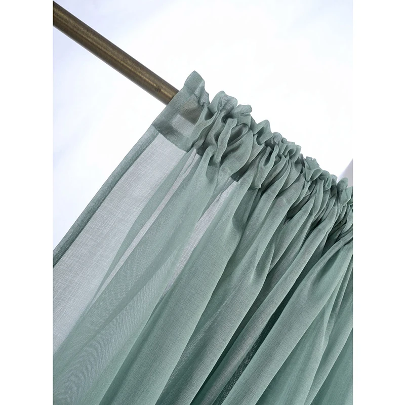 Dark-green Tulle Curtains for Living Room Window Bedroom Kitchen Home Decor Modern Sheer Voile Drapes 1PC | Дом и сад
