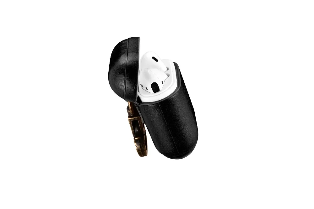 Чехол для наушников из натуральной кожи для Apple AirPods с пряжкой, чехол для крышки корпуса, противоударный защитный рукав, беспроводная коробка для наушников