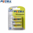 Аккумуляторные батарейки PKCELL 4 шт., никелево-металлогидридные батарейки AA, 1,2 в, 2600 мАч, 2 А, NIMH, 1,2 в