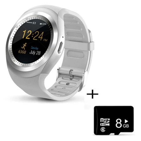 white with TF Y1 plus Bluetooth Смарт часы для мужчин женщин Relogio SmartWatch Android телефонный звонок GSM Sim пульт дистанционного управления камерой информация Спорт Шагомер - Цвет: white with TF