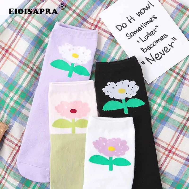 Женские хлопковые носки EIOISAPRA с рисунками из мультфильмов 4 цвета | Женская одежда