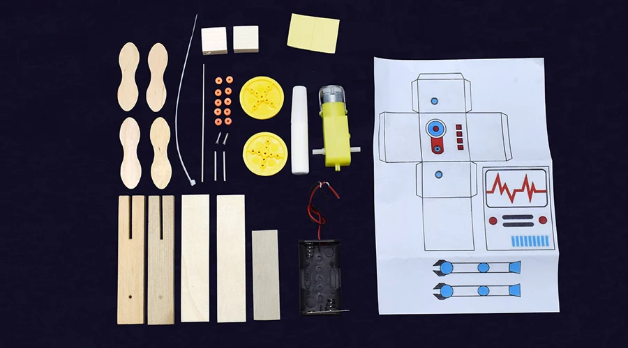 Walking Robot Model Kits Toys for Boys Wooden Electric Experiment Science Handmade Assembly Models Educational Toy Study Hobbies